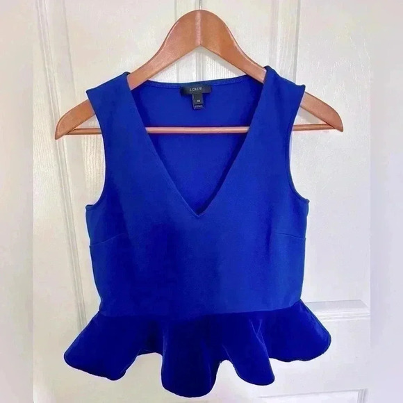 J. Crew Tops - J. Crew Velvet Peplum Top size XS
